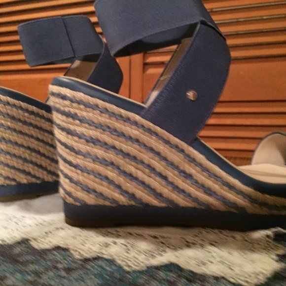 Cole Haan Cloudfeel Espadrille Wedge Sandal Blue Women's Size 7.5 - Picture 5 of 15